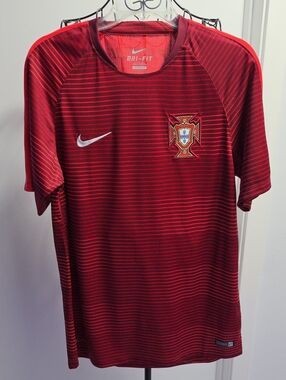 Nike Red Portugal Football Jersey with Crest